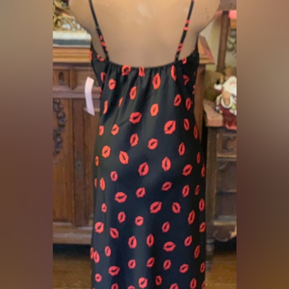 Inspired Hearts Black and Red Lip Print Dress - Picture 5 of 9